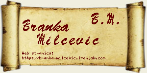 Branka Milčević vizit kartica